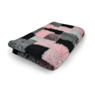 Vet Bed Xtra Soft Patchwork- roze grijs zwart